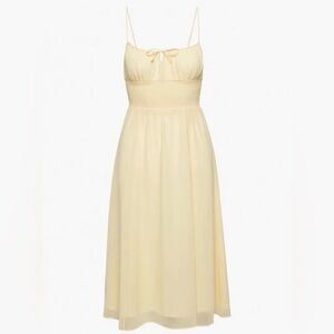 Wilfred Genoa Dress Smocked Waist Midi Dress. Tapioca Yellow